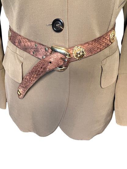 Strenesse Kostüm Damen Gr. 38 – 100% Schurwolle – Eleganter Blazer & Rock – Beige – Business Chic