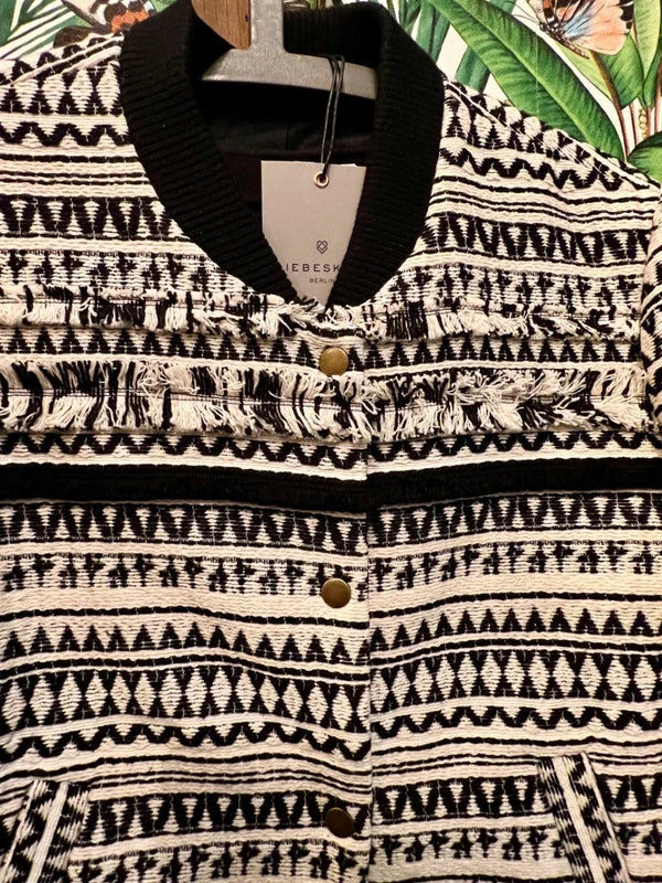 Liebeskind Berlin Blouson Jacke 38 M Natur Weiß Schwarz NEU Etikett Bomberjacke boho ethno