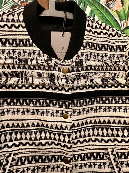 Liebeskind Berlin Blouson Jacke 38 M Natur Weiß Schwarz NEU Etikett Bomberjacke boho ethno