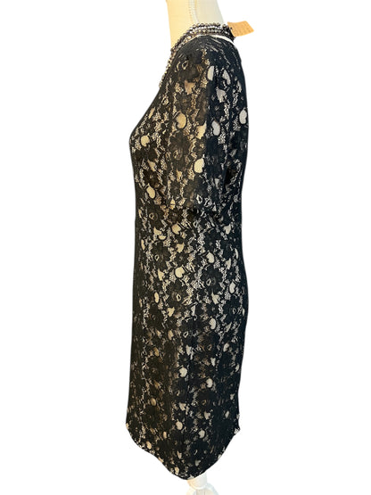 Street One Spitzenkleid Gr. 40 | Schwarz Beige | Elegant | YKK Reißverschluss