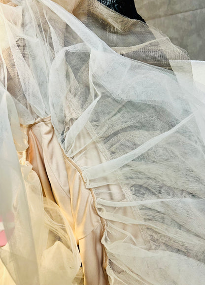 Betsy & Adam festliches Kleid Gr. 42 (US 14) – Spitze & Tüll – A-Linie – Schwarz/Nude – Abendkleid Cocktailkleid