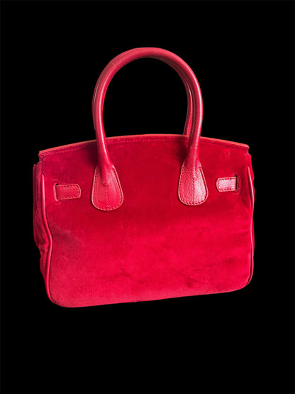 Vintage Tasche Iris Horbach Rot – Leder & Samt | Verstellbar 90s y2k