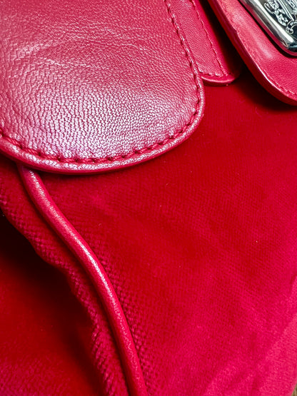 Vintage Tasche Iris Horbach Rot – Leder & Samt | Verstellbar 90s y2k
