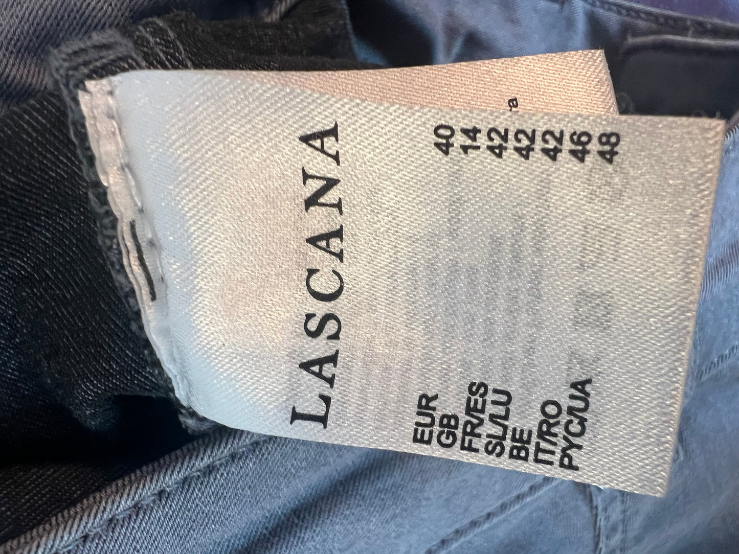 Lascana Jeans grau Schnürung Bein Gr. 38 40 Skinny Lace Up Y2K