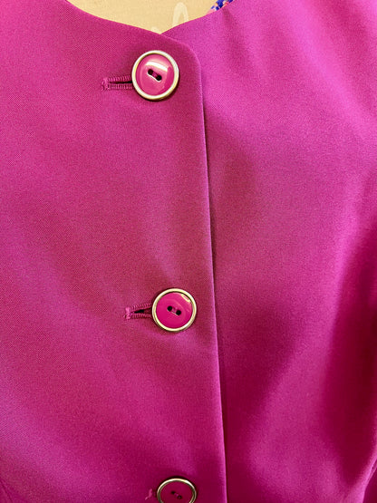 Vintage 90s Blazer Pink Gr. 48 XXL Statement Power Blazer mit pink- silbernen Knöpfen | Y2K Chic