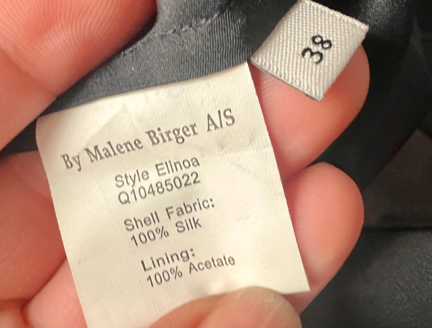 Vintage Kleid By Malene Birger Gr. 38 Elinoa 100 % Seide Schwarz Perlen Knöpfe Taillengürtel