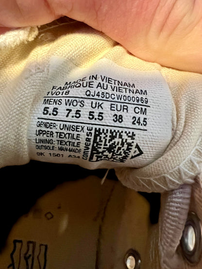 Converse Chuck Taylor Low Turnschuhe 38 Creme Offwhite Canvas Vintage Distressed Look Sneaker