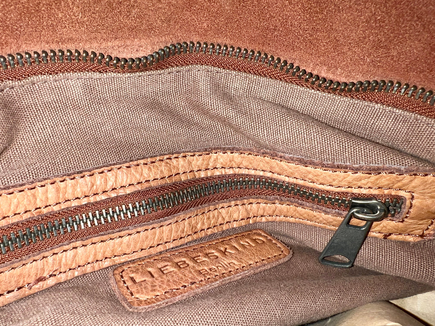 Große Liebeskind Berlin Tasche Braun Leder Wildleder Mix Boho