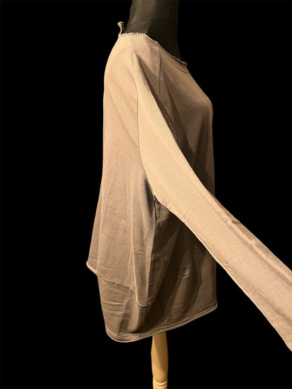 Rundholz Oversize Sweatshirt Grau Gr S – Longline, Used Look, Avantgarde, 100% Baumwolle