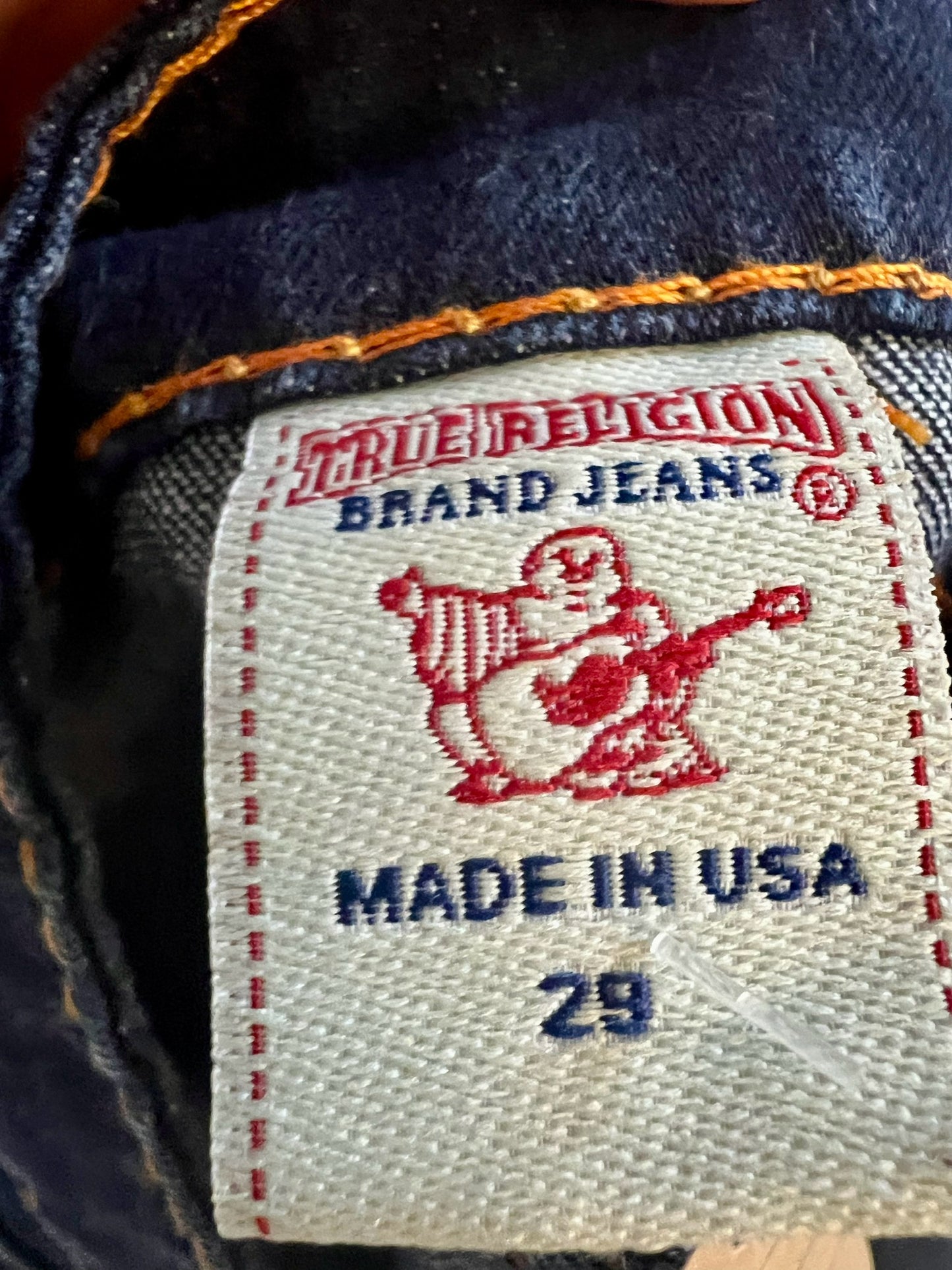 True Religion Jeansrock – Dunkelblau Denim Midi – Gehschlitz hinten – W29 / DE 38 - 40