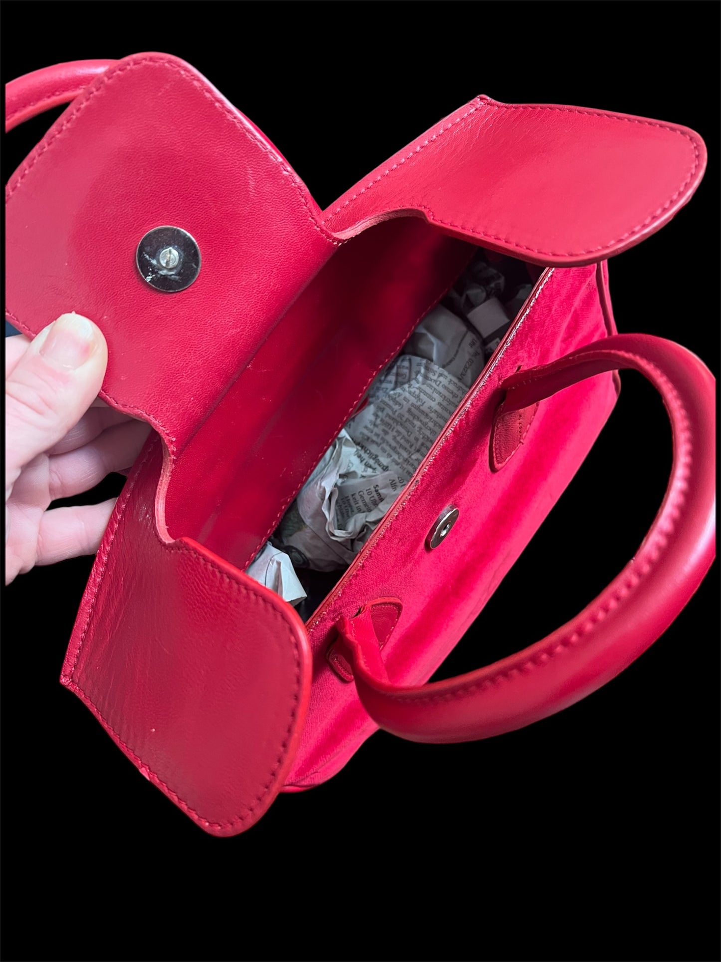 Vintage Tasche Iris Horbach Rot – Leder & Samt | Verstellbar 90s y2k