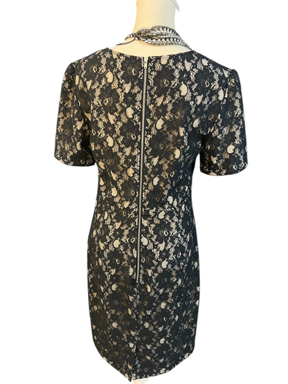 Street One Spitzenkleid Gr. 40 | Schwarz Beige | Elegant | YKK Reißverschluss