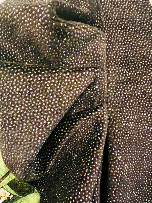 Vintage Y2K Mini Kleid Sweewë – Schwarz, samtartig, Glitzer, Gr. S 36 2000s