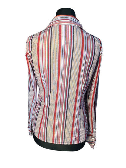 Tommy Hilfiger Bluse Vintage S 36 lila weinrot gestreift Top Zustand y2k 90s