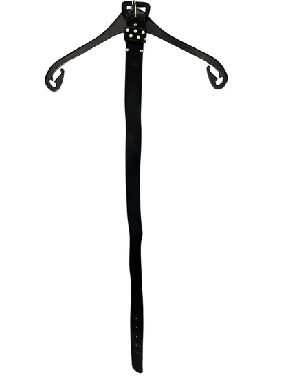 Vintage Samt Gürtel Schwarz mit Perlen & Gold Details – 90s / Y2K Statement Belt ca. 90 cm