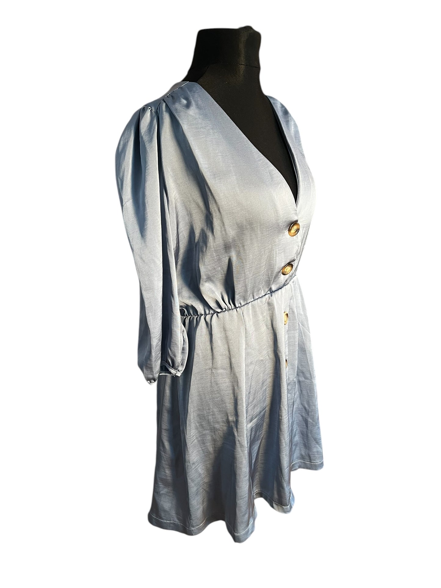 Rinascimento Kleid hellblau Satinoptik Gr. 40 42 A-Linie Italy Chic