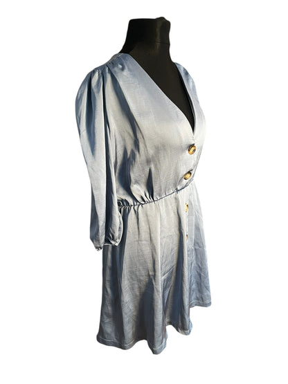 Rinascimento Kleid hellblau Satinoptik Gr. 40 42 A-Linie Italy Chic