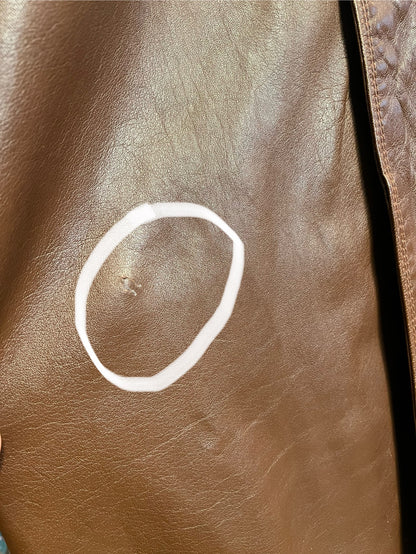 Vintage Ledermantel Cognac Braun Lang | Echtleder Mantel mit Gürtel | Gr. 40 - 42 / M 48 | 90s Retro Trench Mantel Unisex