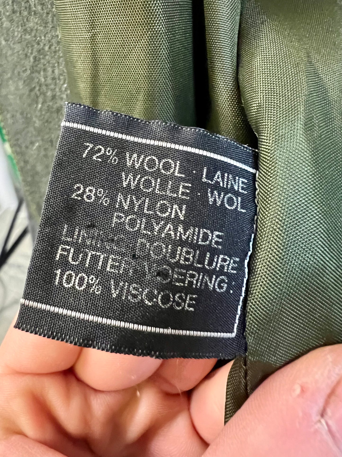 Vintage 70s Wollmantel • Grün • Oversize L/M • Cape-Look Wolle