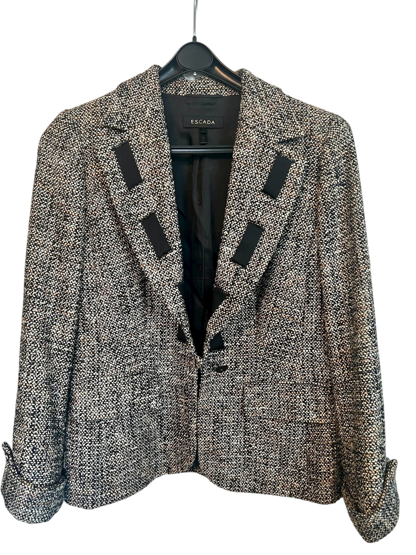 Escada Vintage Blazer 90s | M | Schurwolle | braun schwarz | Quiet Luxury 38 40