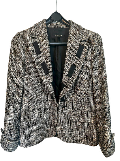 Escada Vintage Blazer 90s | M | Schurwolle | braun schwarz | Quiet Luxury 38 40