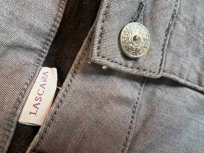 Lascana Jeans grau Schnürung Bein Gr. 38 40 Skinny Lace Up Y2K