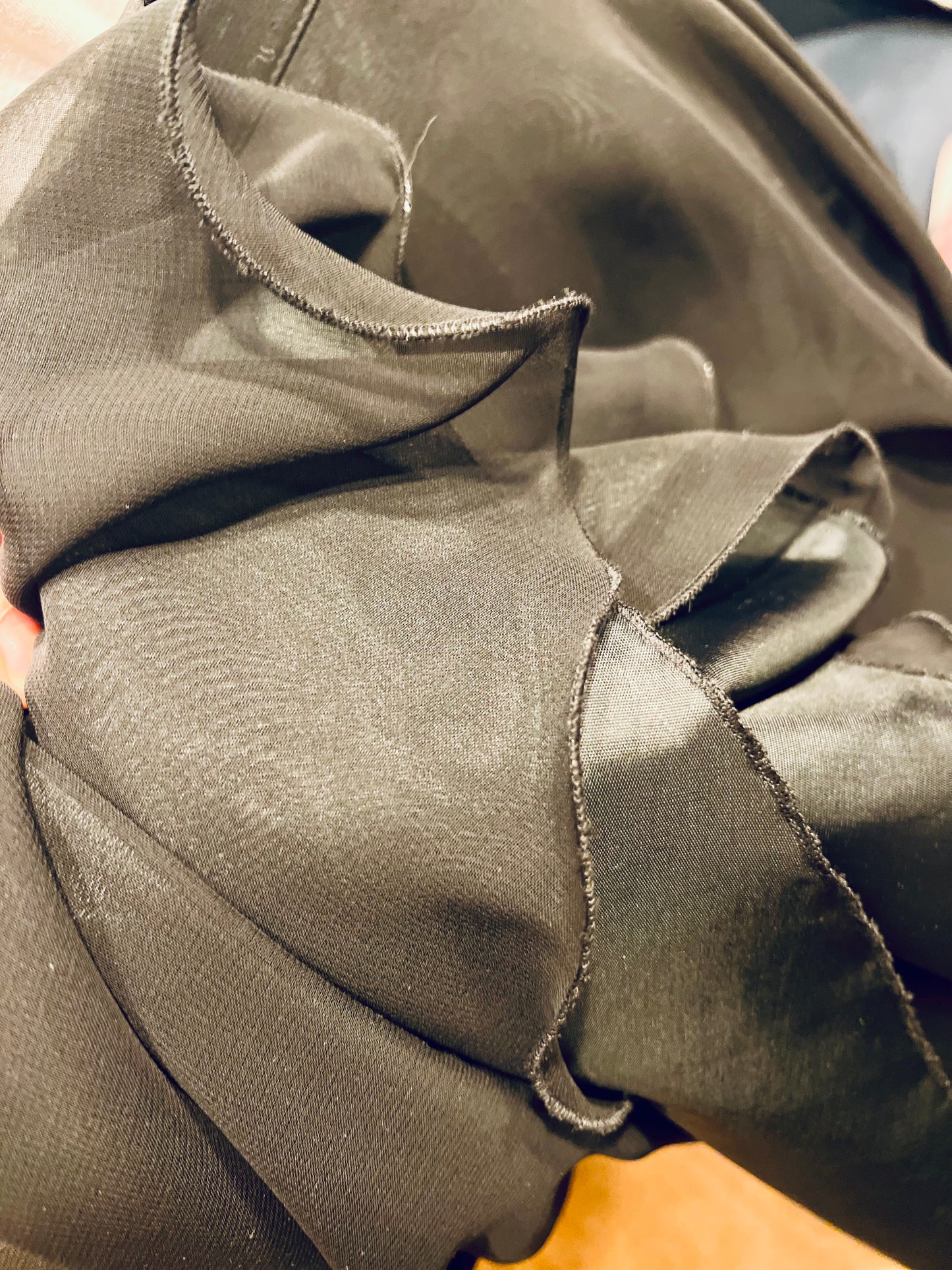 Vintage Hermann Lange Collection Rock | Schwarz, Lang, Glitzersaum | Made in West Germany | M 38 40