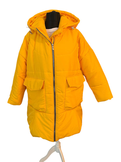 Soolinen Oversize Daunenjacke Sonnengelb | Größe XL–XXL | Trendy Puffy Jacket | 46 48