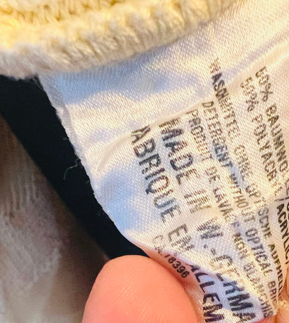 Vintage Carlo Colucci Pullover L/XL – Made in West Germany, Elefanten Motiv, Vanille 80s