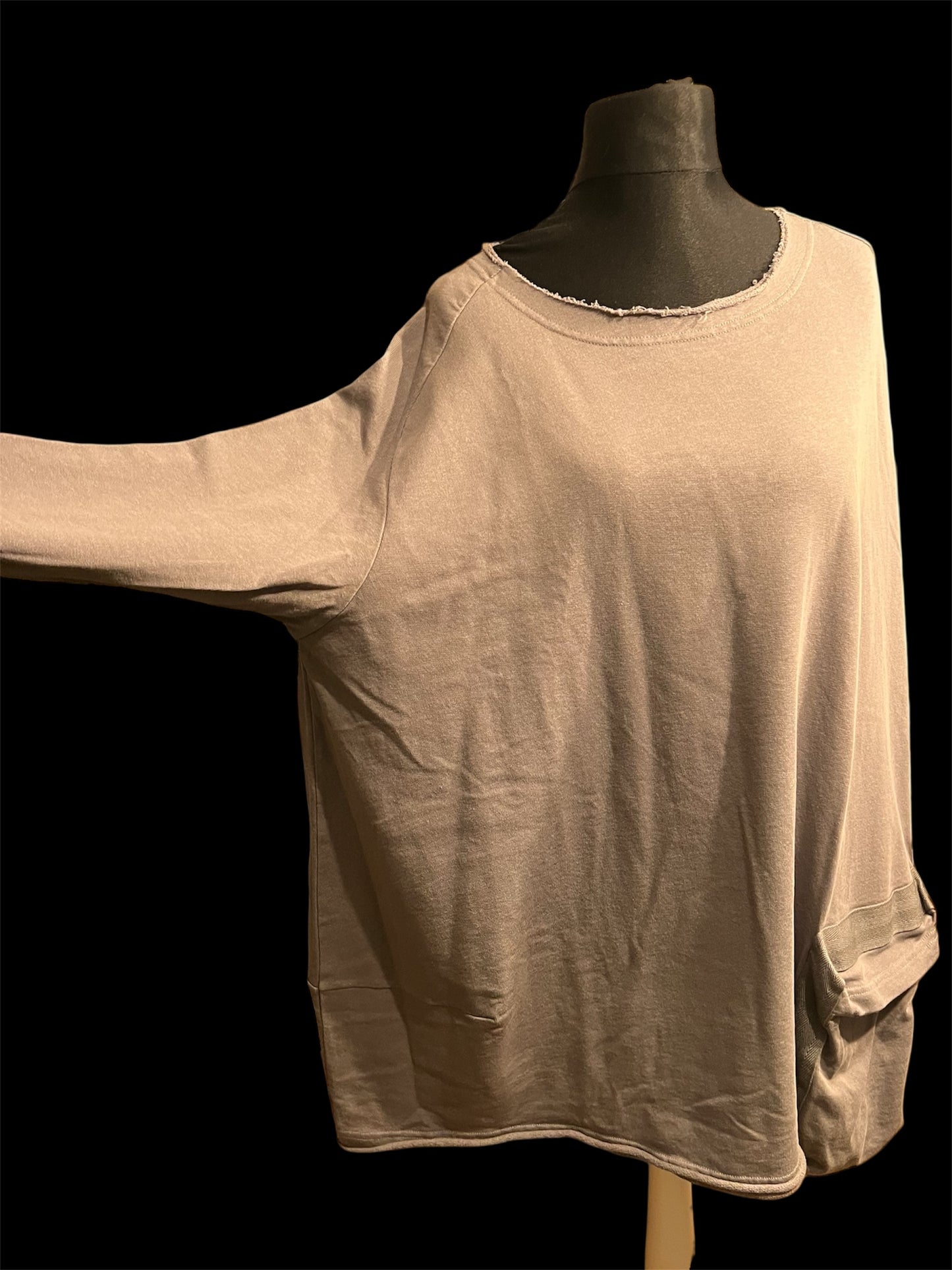 Rundholz Oversize Sweatshirt Grau Gr S – Longline, Used Look, Avantgarde, 100% Baumwolle