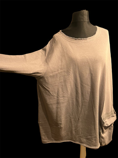 Rundholz Oversize Sweatshirt Grau Gr S – Longline, Used Look, Avantgarde, 100% Baumwolle