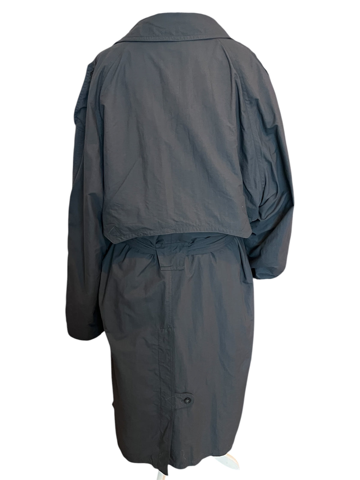 Valmeline Vintage Mantel Oversize Gr. 44 46 48 XXL lang Dunkelgrau Weinrot 80er 90er Trench