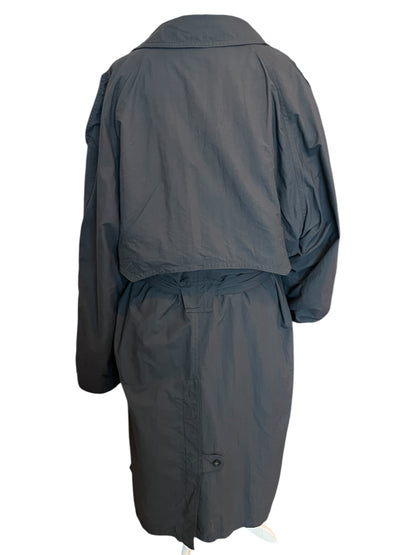 Valmeline Vintage Mantel Oversize Gr. 44 46 48 XXL lang Dunkelgrau Weinrot 80er 90er Trench