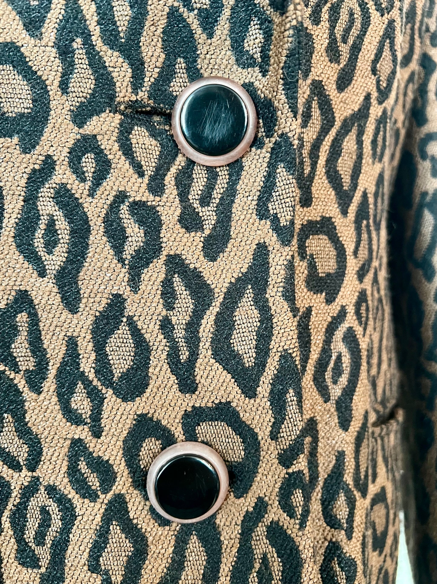 Givenchy Vintage Blazer M 90er Leo Braun Schwarz Animal