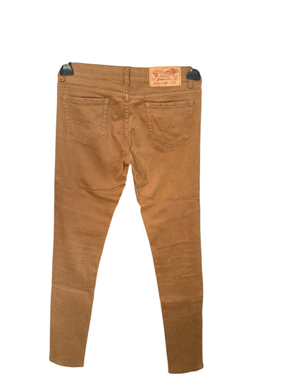Diesel Jeans W28 Braun Made in Italy Slim Straight Y2K Vintage Rehbraun Denim Low Waist Gr S M 36 38