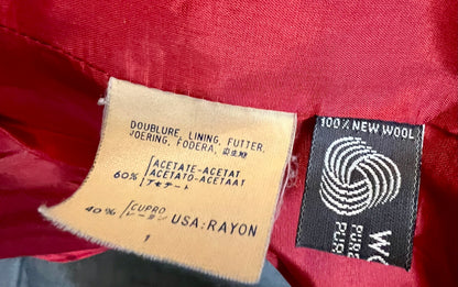 Vintage Guy Laroche Blazer – Rot kariert, Gold-Knöpfe, Gr. 38/40, Wool Statement Piece