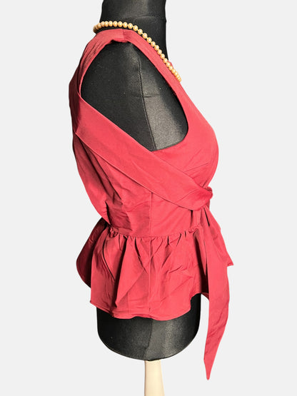 Sara's Choice: H&M – Top mit Band weinrot  | Gr. 36 38 S M | Dark Alternative