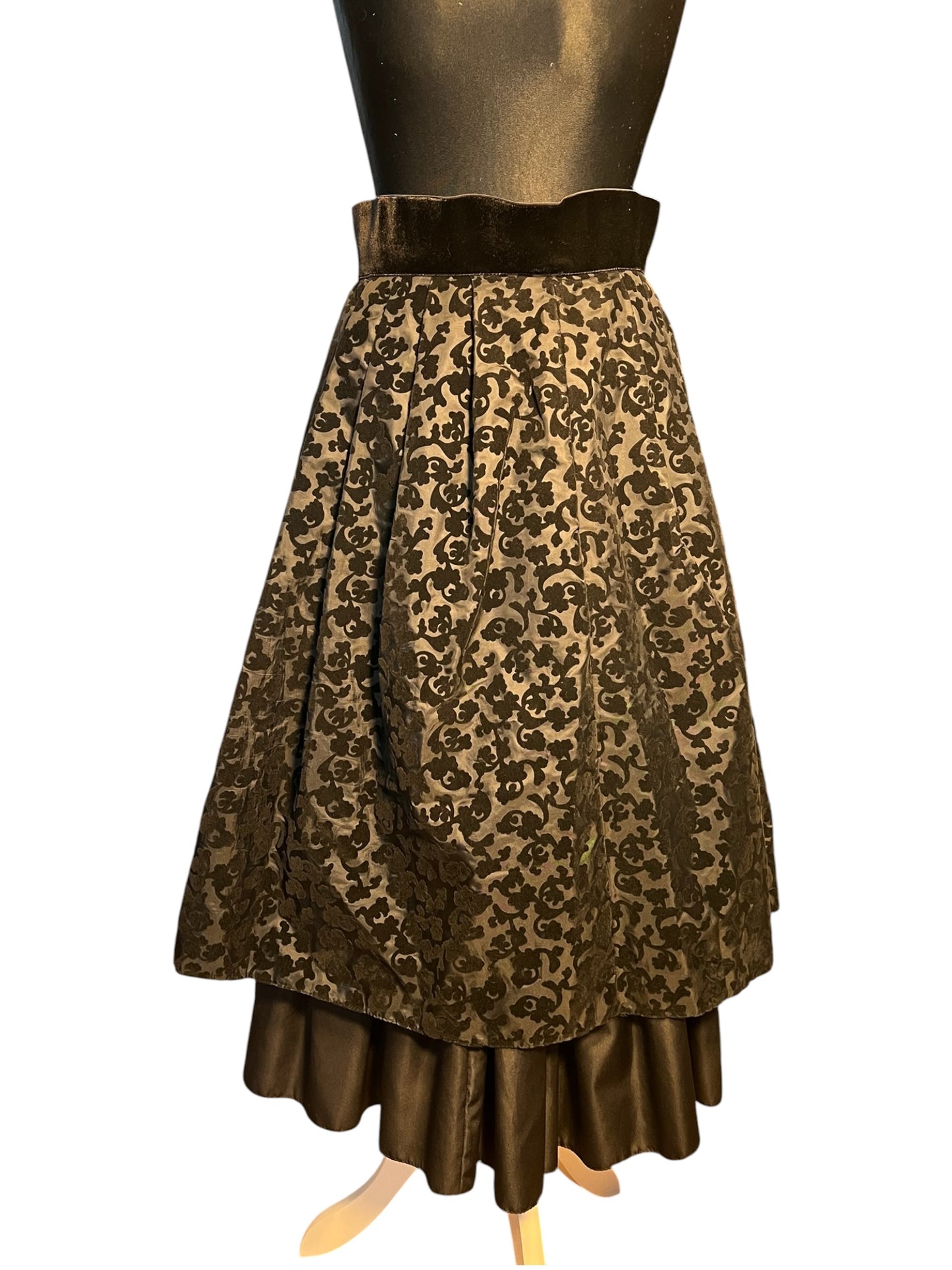 Sara's Choice: Vintage Brigitte Both Rock Samt Muster grau schwarz 50s | Gr. 38 M | Dark Alternative