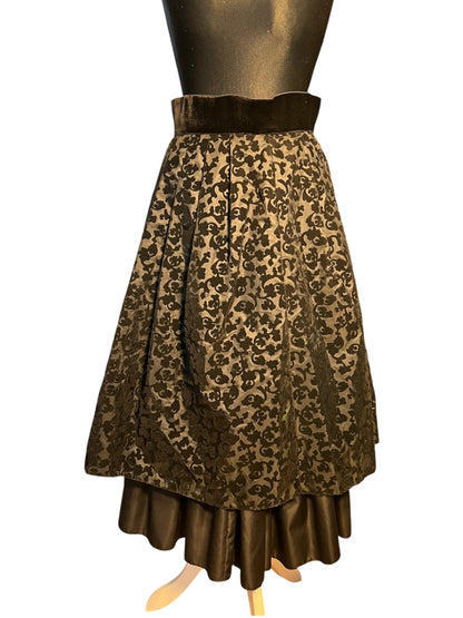 Sara's Choice: Vintage Brigitte Both Rock Samt Muster grau schwarz 50s | Gr. 38 M | Dark Alternative