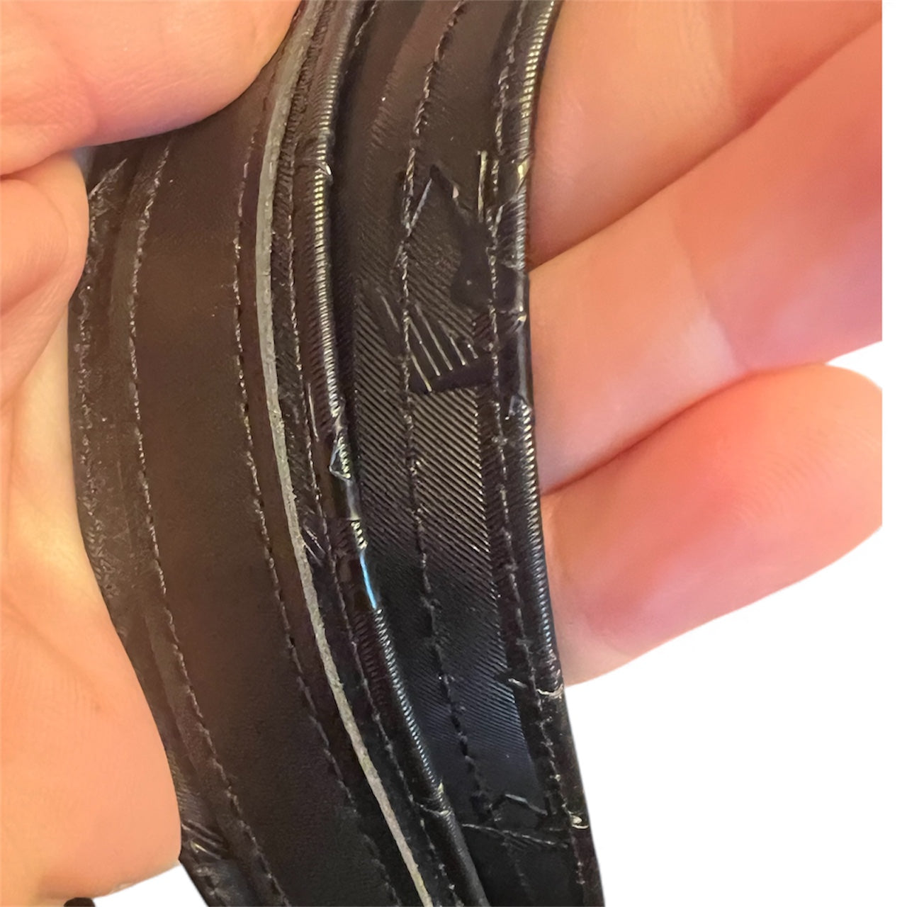 Vintage Mollerus Tasche Modell 624390 • Schwarz/Gold • Logo Emblem • Große Schultertasche