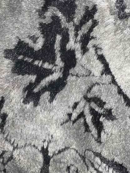 Vintage Kunstfell Weste Made in France – Dunkelgrau Schwarz Muster Bolero Oversized 38–42