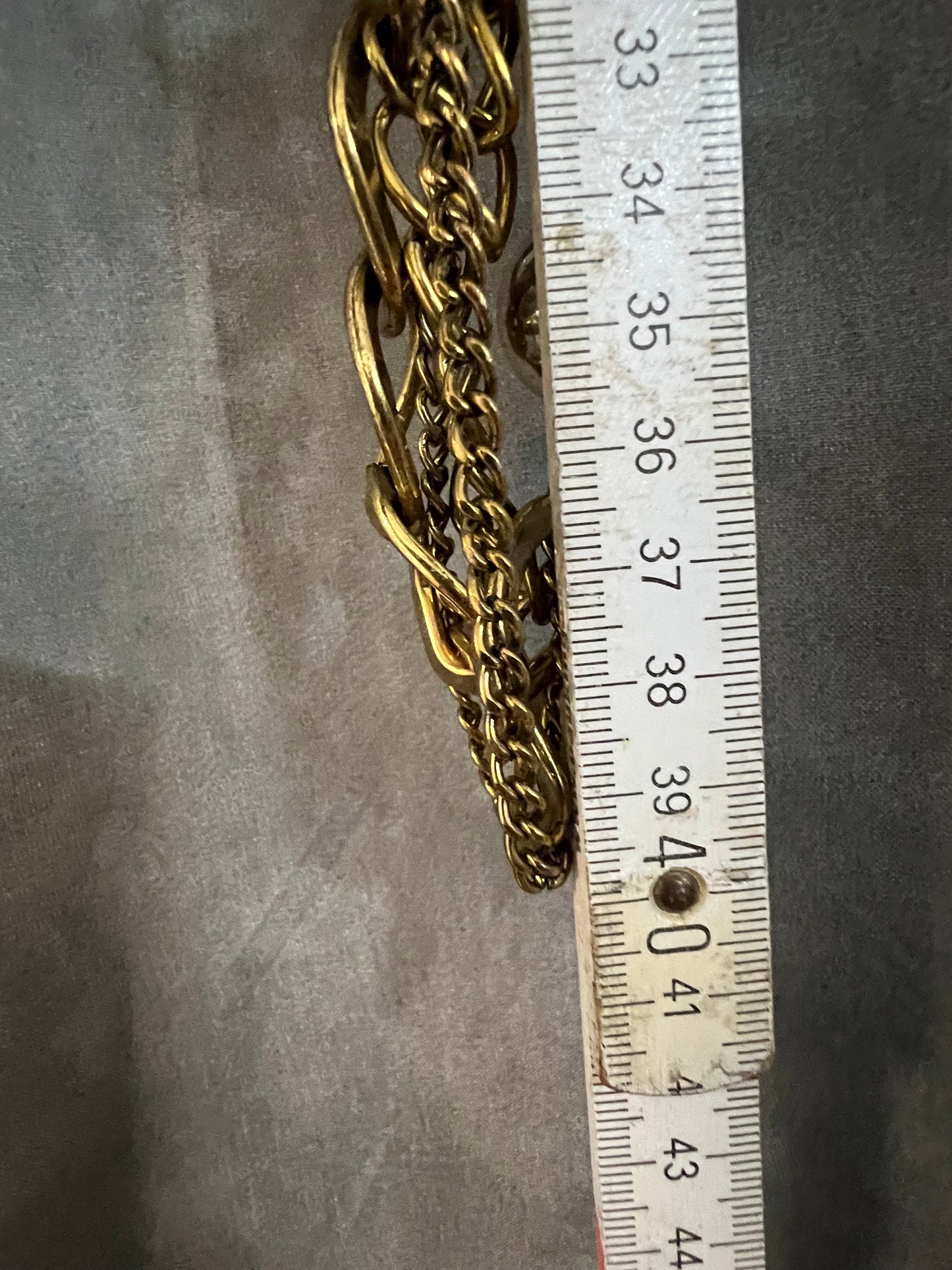 Vintage Statement-Kette | 90s / Y2K | mehrlagig | Gold & Silber | auffällig | ca. 40 cm