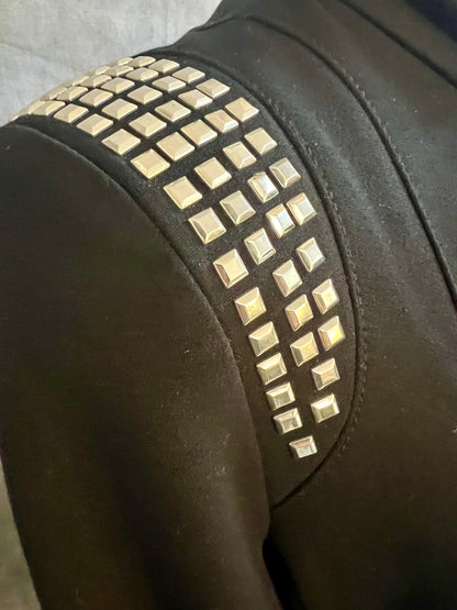 Edgy Bikerjacke / Blazer Gr. 36 - 38 | Schwarz | Silber‑Nieten & Reißverschlüsse | Rockig