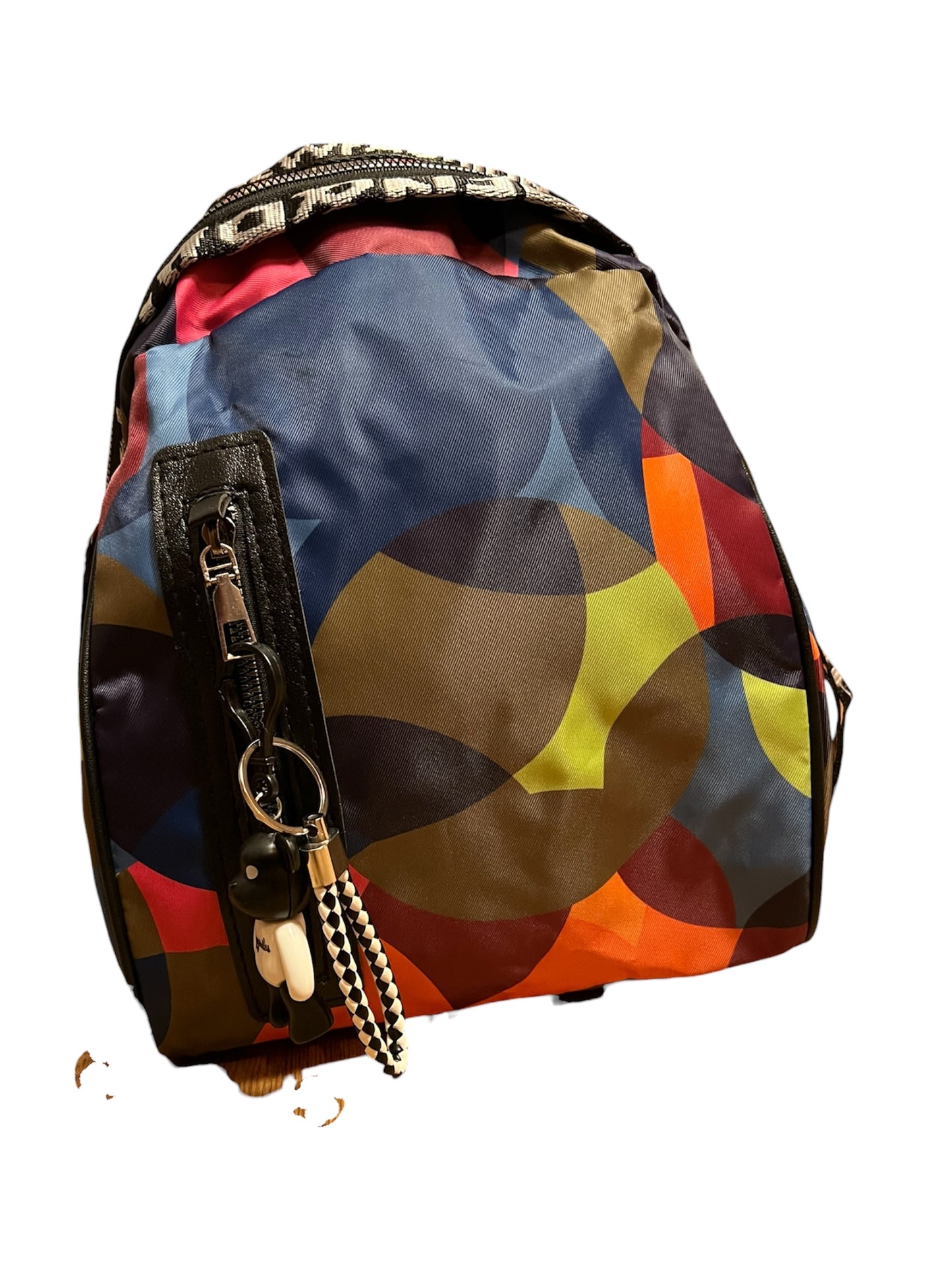 Bunter Nylon-Rucksack Kuchen & Bag – mittelgroß, City‑Style, Top Zustand