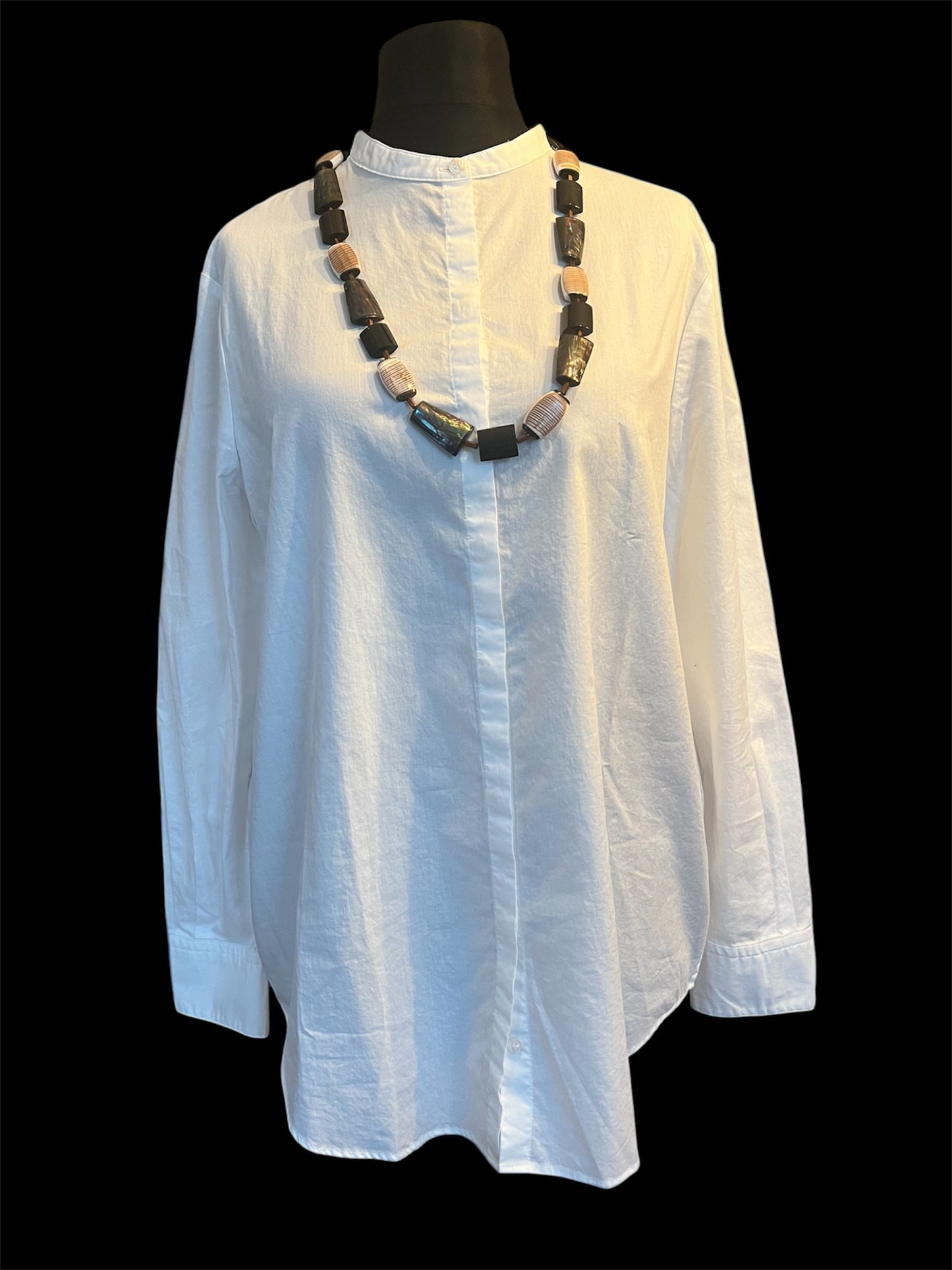 Hugo Boss Responsible Bluse Weiß Gr 42 Oversized Modern A-Linie