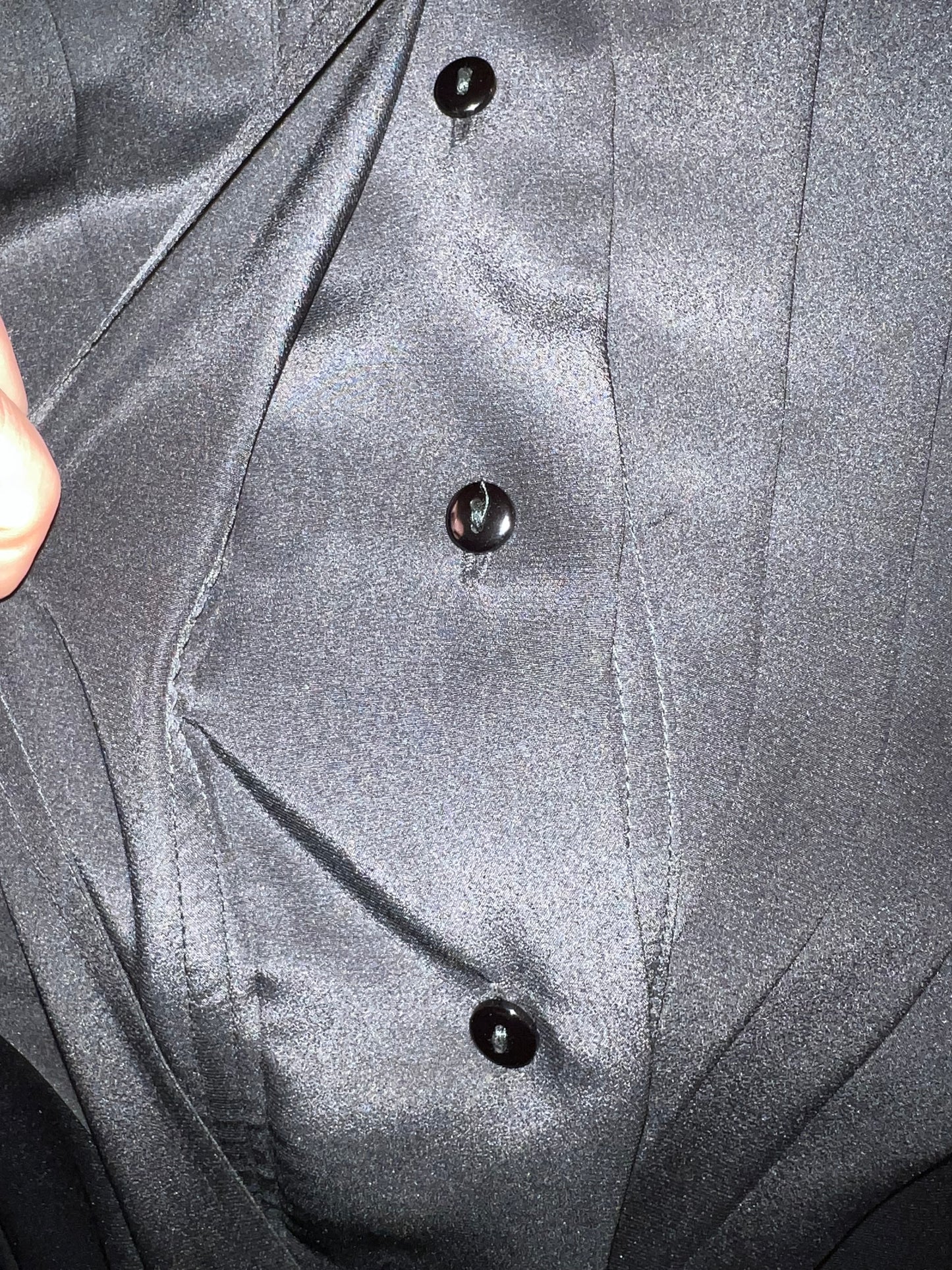 Vintage Alexander Bluse Gr. 40 80er | Schwarz | High Neck | Dark Fashion Statement