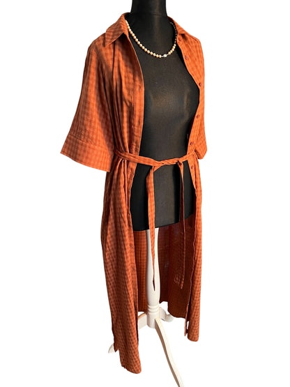 Sara's Choice: Disturbia – Blusenkleid Kleid Viskose Baumwolle Kupfer Rost| Gr. 40 | Dark Alternative