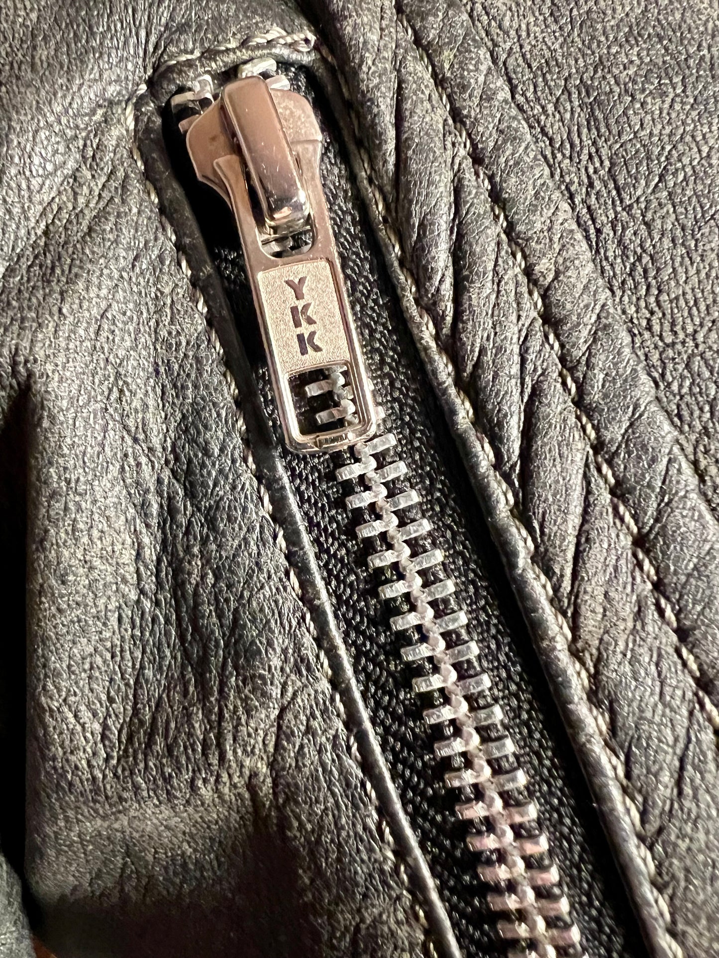 Goosecraft Biker Lederjacke Gr. L (fällt wie 38) – Grau – YKK Zipper – Slim Fit – Patina Look