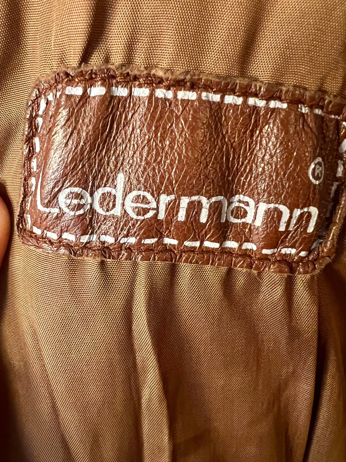 Vintage Ledermantel Cognac Braun Lang | Echtleder Mantel mit Gürtel | Gr. 40 - 42 / M 48 | 90s Retro Trench Mantel Unisex
