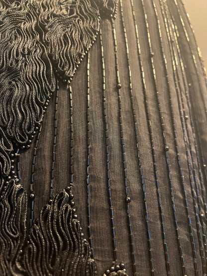 Vintage Seiden Bolero 40 Augustat GmbH India Schwarz Glanz